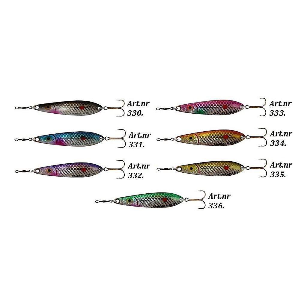 Gladsax Mini Alfa Silver 12g Yellow Red Dot in the group Lures / Spoons at Sportfiskeprylar.se (330-03)