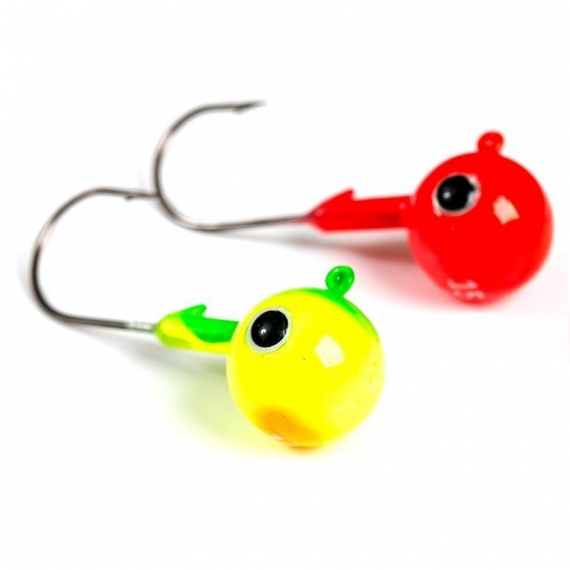 Fladen Jighead Red/Yellow (4pcs) - 15g, 6/0 in the group Hooks & Terminal Tackle / Jig Heads / Round Jig Heads at Sportfiskeprylar.se (35-11560)