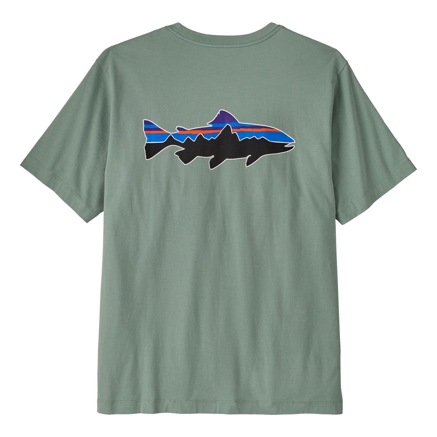 Patagonia M\'s Fitz Roy Trout T-Shirt CVGR in the group Clothes & Shoes / Clothing / T-shirts at Sportfiskeprylar.se (37846-CVGR-XXLr)