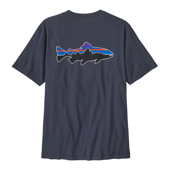 Patagonia M\'s Fitz Roy Trout T-Shirt Smolder Blue in the group Clothes & Shoes / Clothing / T-shirts at Sportfiskeprylar.se (37846-SMDB-Lr)