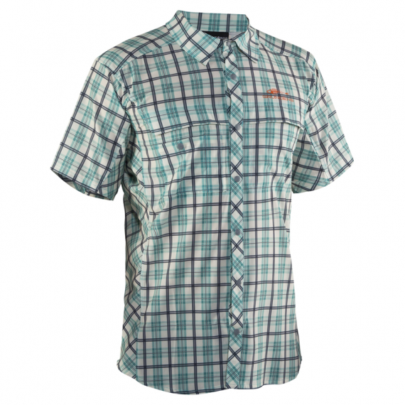 Grundéns Fly Bridge Short Sleeve Dusty Turquiose Plaid in the group Clothes & Shoes / Clothing / Shirts at Sportfiskeprylar.se (40009-962-0013r)