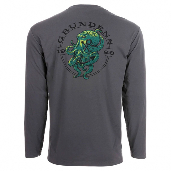 Grundéns Tech Tee LS Kraken Print Anchor in the group Clothes & Shoes / Clothing / Sweaters / Long-sleeved T-shirts at Sportfiskeprylar.se (40090-025-0014r)