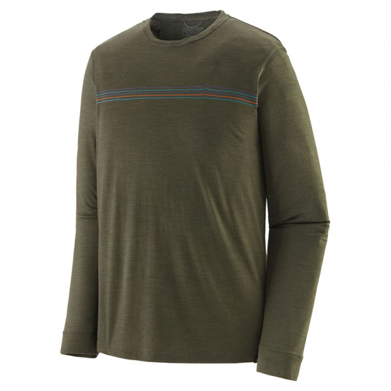 Patagonia M\'s L/S Cap Cool Merino Graphic Shirt Fitz Roy Fader: Basin Green in the group Clothes & Shoes / Clothing / Sweaters / Long-sleeved T-shirts at Sportfiskeprylar.se (44585-FFBAr)
