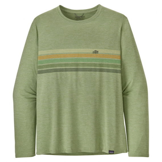 Patagonia M\'s L/S Cap Cool Daily Graphic Shirt Line Logo Ridge Stripe: Salvia Green X-Dye in the group Clothes & Shoes / Clothing / Sweaters / Long-sleeved T-shirts at Sportfiskeprylar.se (45190-LSGXr)