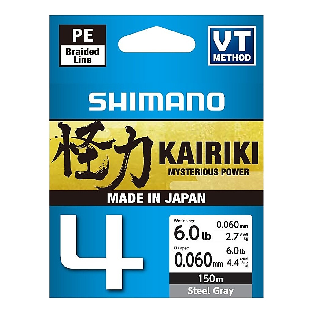 Shimano Line Kairiki 4 150m 0.06mm 4.4kg Steel Gray in the group Lines / Braided Lines at Sportfiskeprylar.se (5000041961DO)