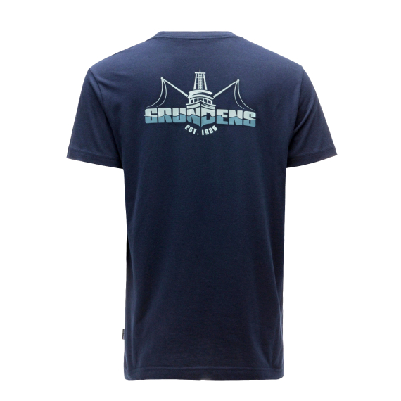 Grundéns Logo Boat SS T-Shirt Dark Navy in the group Clothes & Shoes / Clothing / T-shirts at Sportfiskeprylar.se (50378-425-0014r)