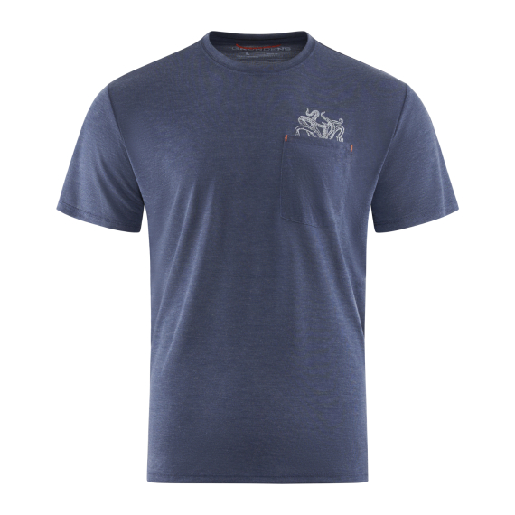 Grundéns Species Pocket Tee Dark Navy Heather in the group Clothes & Shoes / Clothing / T-shirts at Sportfiskeprylar.se (50478-469-0014r)