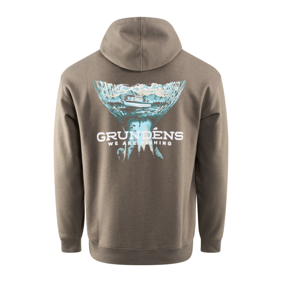 Grundéns Salmon Tailscape Hoodie Otter Heather in the group Clothes & Shoes / Clothing / Sweaters / Hoodies at Sportfiskeprylar.se (50530-242-0014r)
