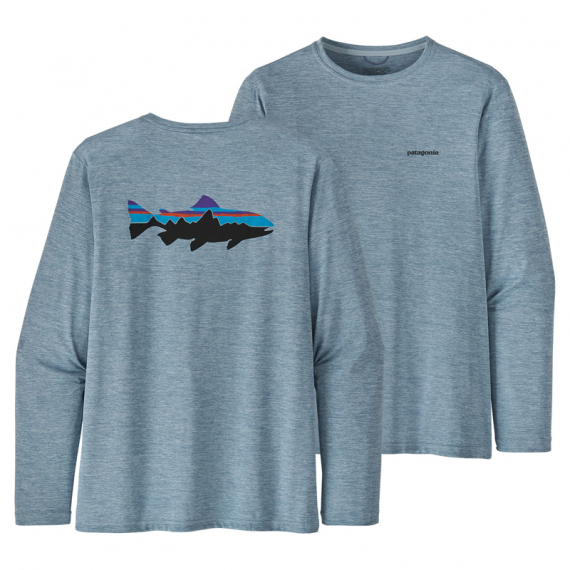 Patagonia M\'s L/S Cap Cool Daily Fish Graphic Shirt Fitz Roy Trout: Steam Blue X-Dye in the group Clothes & Shoes / Clothing / Sweaters / Long-sleeved T-shirts at Sportfiskeprylar.se (52147-FTBXr)