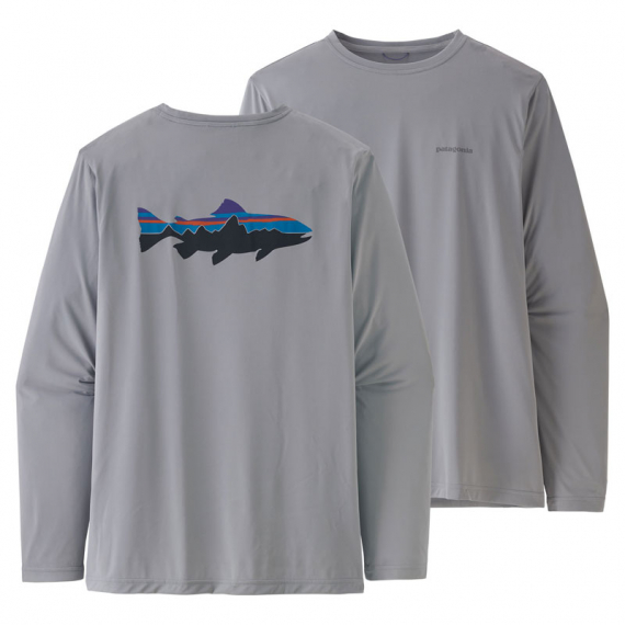 Patagonia M\'s L/S Cap Cool Daily Fish Graphic Shirt Fitz Roy Trout: Salt Grey in the group Clothes & Shoes / Clothing / Sweaters / Long-sleeved T-shirts at Sportfiskeprylar.se (52147-FTGYr)