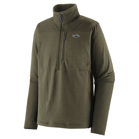 Patagonia M\'s L/S R1 Fitz Roy 1/4 Zip BGRN in the group Clothes & Shoes / Clothing / Sweaters / Sweatshirts at Sportfiskeprylar.se (52722-BGRN-Mr)