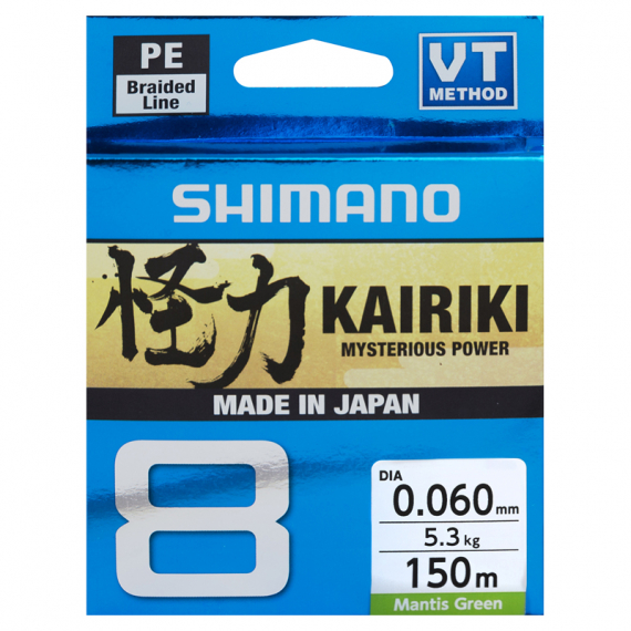 Shimano Kairiki 8 150m Mantis Green in the group Lines / Braided Lines at Sportfiskeprylar.se (59WPLA58R01r)