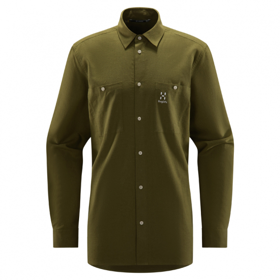Haglöfs Curious Hemp Shirt Men Olive Green in the group Clothes & Shoes / Clothing / Sweaters / Long-sleeved T-shirts at Sportfiskeprylar.se (6062144VY020r)