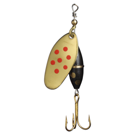 Panter Spinnare 5 g. Gold/Red/Dotted in the group Lures / Inline Spinners at Sportfiskeprylar.se (6481-28)
