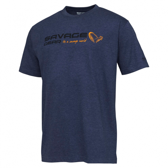 Savage Gear Signature Logo T-Shirt, Blue Melange in the group Clothes & Shoes / Clothing / T-shirts at Sportfiskeprylar.se (73654r)
