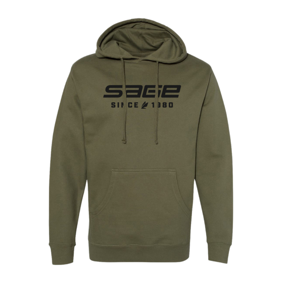 Sage Since 190 Hoody Army in the group Clothes & Shoes / Clothing / Sweaters / Hoodies at Sportfiskeprylar.se (7470-02r)