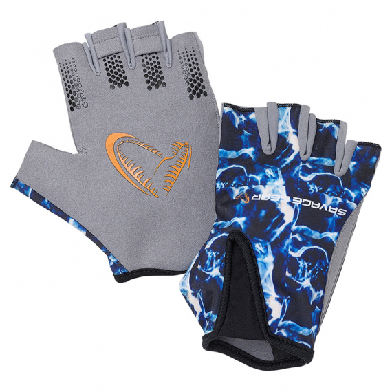Savage Gear Marine Half Glove Sea Blue M L XL Anglerhandschuh Handschuh 