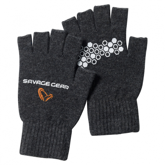 Savage Gear Knitted Half Finger Glove Dark Grey Melange in the group Clothes & Shoes / Clothing / Gloves at Sportfiskeprylar.se (76550r)
