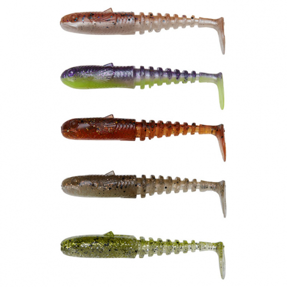 Savage Gear Gobster Shad 9cm 9g (5pcs) - Clear Water Mix in the group Lures / Softbaits / Perch Softbaits & Zander Softbaits at Sportfiskeprylar.se (76954)