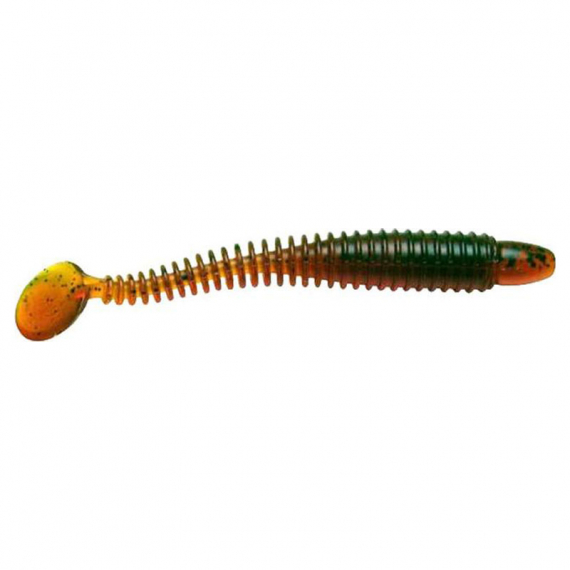 Swimmin Ribster 10cm - Motor Oil Pepper (9pcs) in the group Lures / Softbaits / Vertical Softbaits at Sportfiskeprylar.se (78-SR45-214)