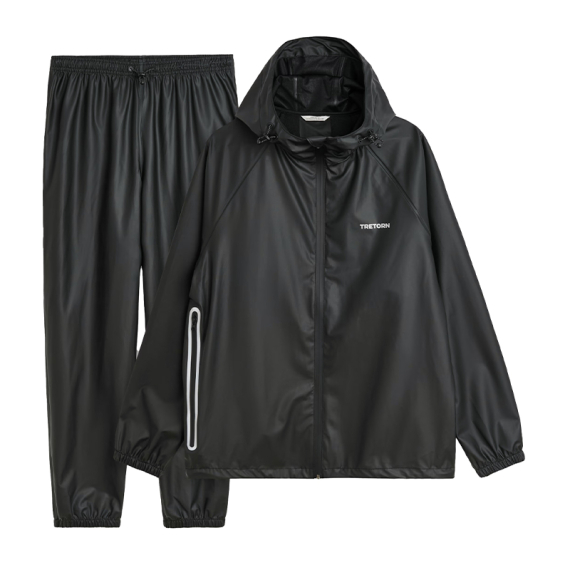 Tretorn Packable Rainbreaker Set, Black in the group Clothes & Shoes / Clothing / Fishing Suits at Sportfiskeprylar.se (800655059Sr)