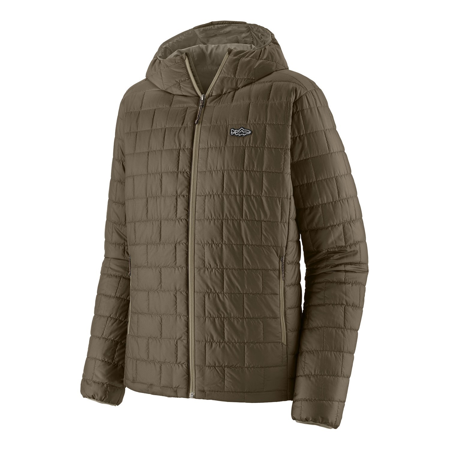 Patagonia M\'s Nano Puff Fitz Roy Trout Hoody BSNG in the group Clothes & Shoes / Clothing / Jackets / Down & synthetic insulated jackets at Sportfiskeprylar.se (84456-BSNG-XXLr)