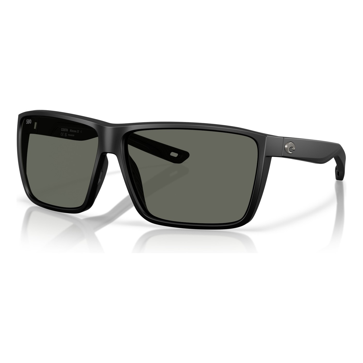 Costa Rincon II - Matte Black - Gray 580G in the group Clothes & Shoes / Eyewear / Polarized Sunglasses at Sportfiskeprylar.se (91210164)