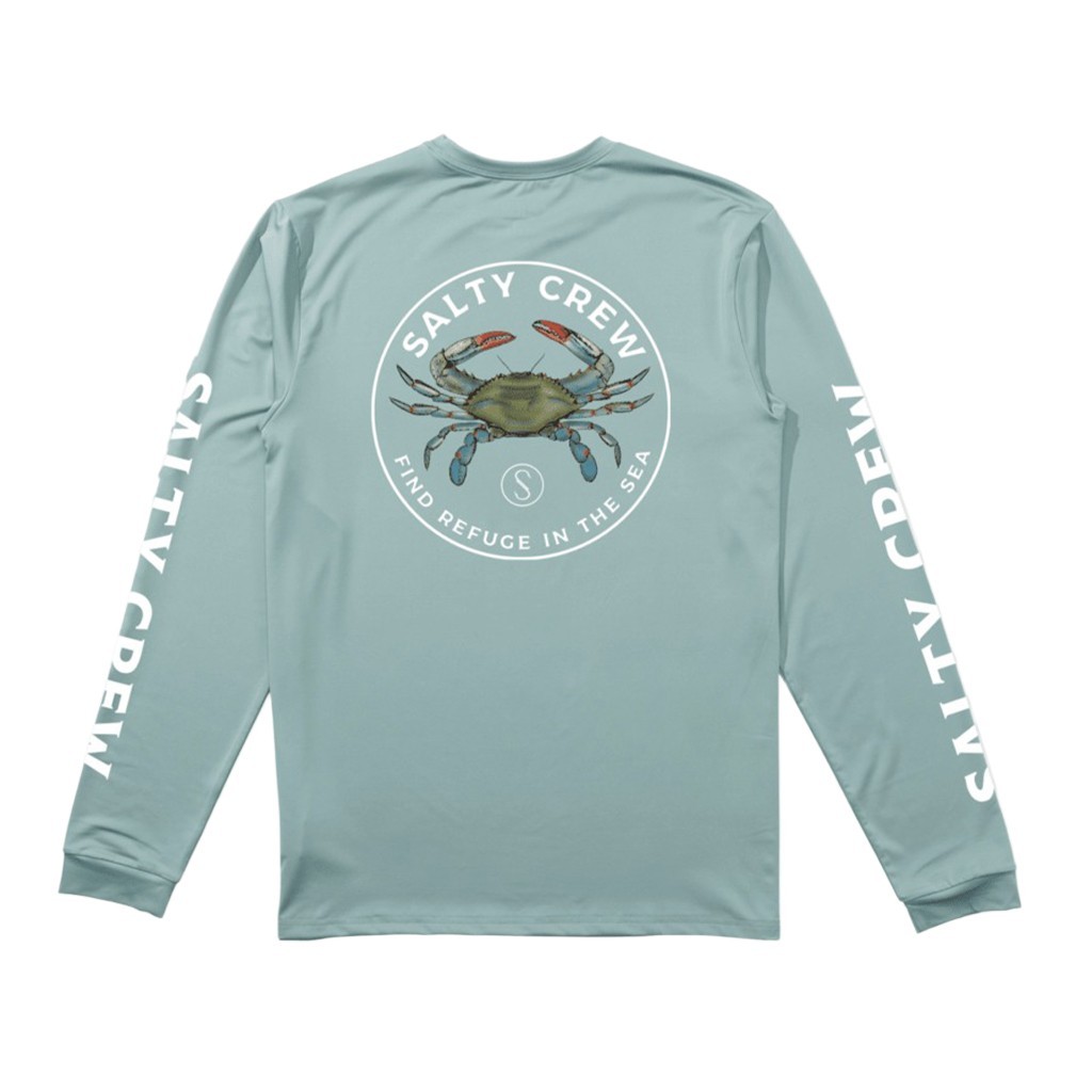 Salty Crew Blue Crabber L/S Sunshirt MACKEREL in the group Clothes & Shoes / UV Clothing at Sportfiskeprylar.se (9334966015923r)