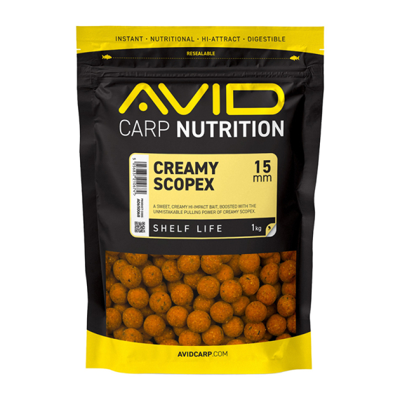 Avid Creamy Scopex Boilies - 1kg in the group Lures / Boilies, Hook Baits & Groundbait at Sportfiskeprylar.se (A0650068r)