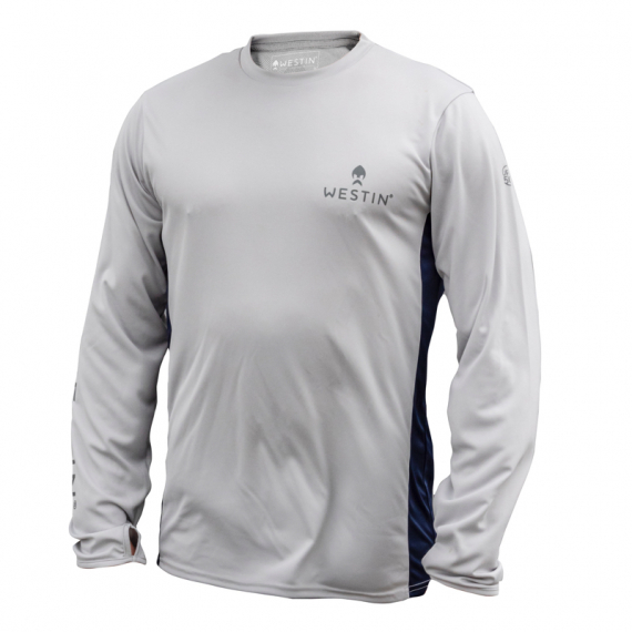 Westin Pro UPF Long Sleeve Grey/Navy Blue in the group Clothes & Shoes / Clothing / Sweaters / Long-sleeved T-shirts at Sportfiskeprylar.se (A70-505-Sr)