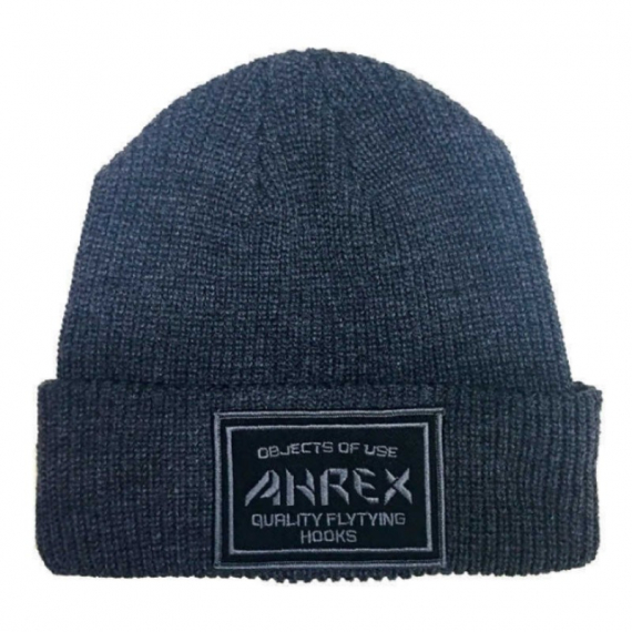 Ahrex Ribbed Knit Woven Patch Beanie - Dark Grey in the group Clothes & Shoes / Caps & Headwear / Beanies & Hats at Sportfiskeprylar.se (ABE310)