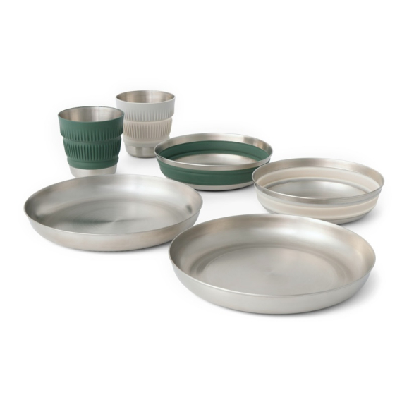 Sea To Summit Detour Stainless Steel Collapsible Dinnerw. Set 2P, 6pcs in the group Outdoor / Camp Kitchen & Utensils / Plates & Bowls / Plates at Sportfiskeprylar.se (ACK039041-122101)