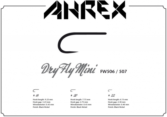 Ahrex FW507 - Dry Fly Mini - Barbless #18 in the group Hooks & Terminal Tackle / Hooks / Fly Tying Hooks at Sportfiskeprylar.se (AFW507-18)