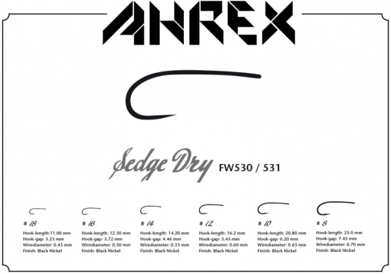 Ahrex FW530 - Sedge Dry #18 in the group Hooks & Terminal Tackle / Hooks / Fly Tying Hooks at Sportfiskeprylar.se (AFW530-18)