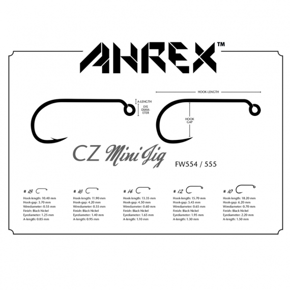 Ahrex FW554 - CZ Mini Jig Barbed in the group Hooks & Terminal Tackle / Hooks / Fly Tying Hooks at Sportfiskeprylar.se (AFW554-r)