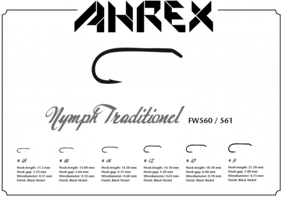 Ahrex FW560 - Nymph Traditional #16 in the group Hooks & Terminal Tackle / Hooks / Fly Tying Hooks at Sportfiskeprylar.se (AFW560-16)