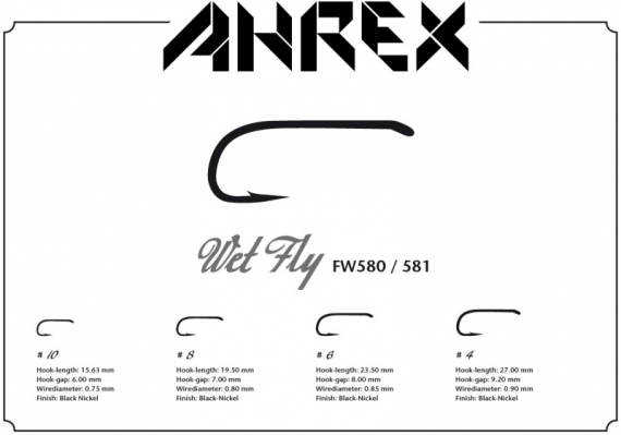 Ahrex FW580 - Wet Fly #8 in the group Hooks & Terminal Tackle / Hooks / Fly Tying Hooks at Sportfiskeprylar.se (AFW580-8)