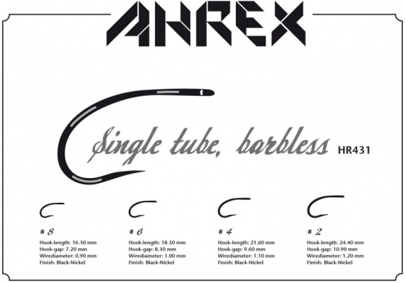Ahrex HR431 - Tube Single Barbless in the group Hooks & Terminal Tackle / Fly Tying / Fly Tying Material / Tube Hooks at Sportfiskeprylar.se (AHR431-8r)