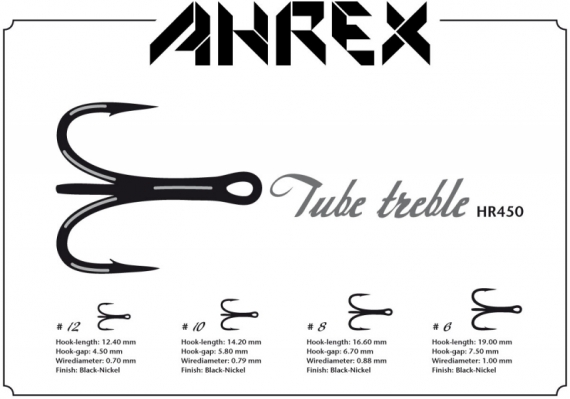 Ahrex HR450 - Tube Treble in the group Hooks & Terminal Tackle / Fly Tying / Fly Tying Material / Tube Hooks at Sportfiskeprylar.se (AHR450-8r)
