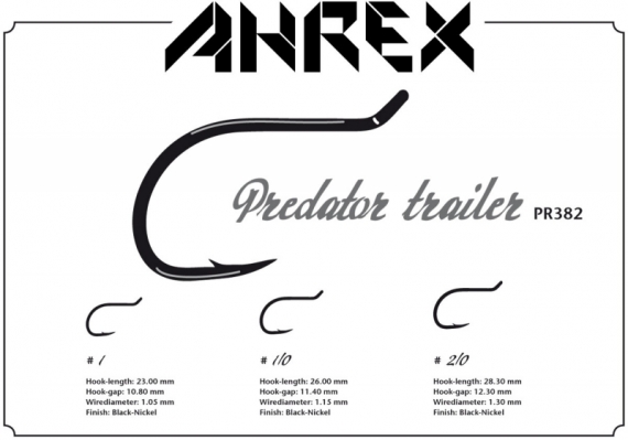 Ahrex PR382 - Predator Trailer Hook, Barbed in the group Hooks & Terminal Tackle / Hooks / Fly Tying Hooks at Sportfiskeprylar.se (APR382-2_0r)