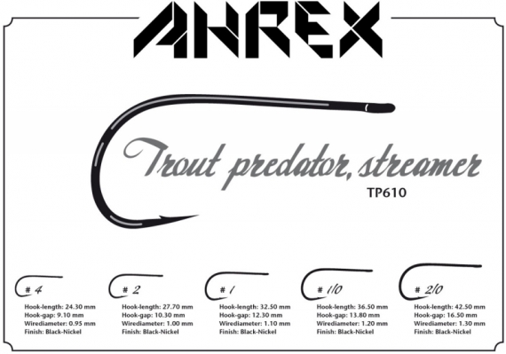 Ahrex TP610 - Trout Predator Streamer #2/0 in the group Hooks & Terminal Tackle / Hooks / Fly Tying Hooks at Sportfiskeprylar.se (ATB610-2_0)