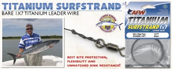 AFW - Titanium Surfstrand 75 lbs / 34kg (7-trådig) in the group Hooks & Terminal Tackle / Leaders & Leader Materials / Leader Materials / Wire at Sportfiskeprylar.se (ATI075BL-10FT)