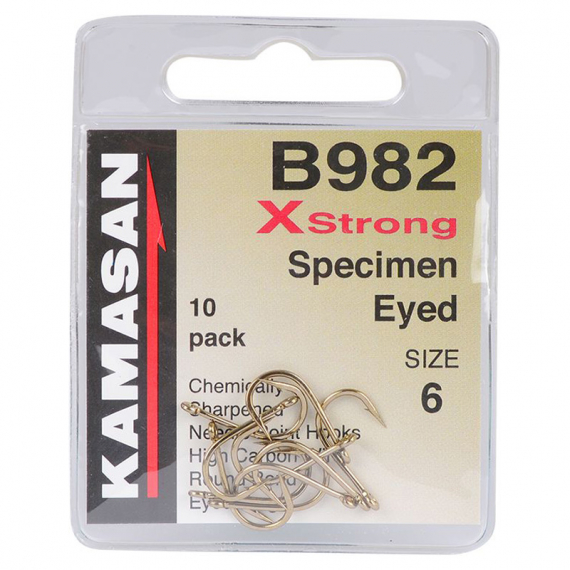 Kamasan B982 - Xstrong Specimed Eyed in the group Hooks & Terminal Tackle / Hooks / Specimen Hooks at Sportfiskeprylar.se (B982-08r)