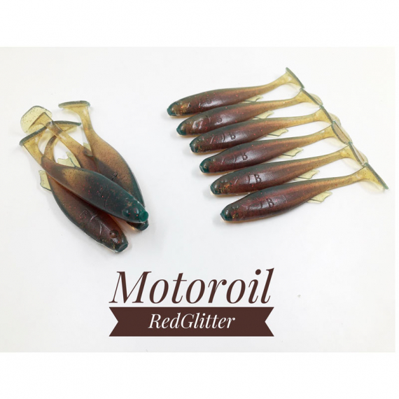 Boni Baits Mini Happy 8,5cm (Bulk) - Motoroil Red Glitter in the group Lures / Handmade Baits at Sportfiskeprylar.se (BBMH8)