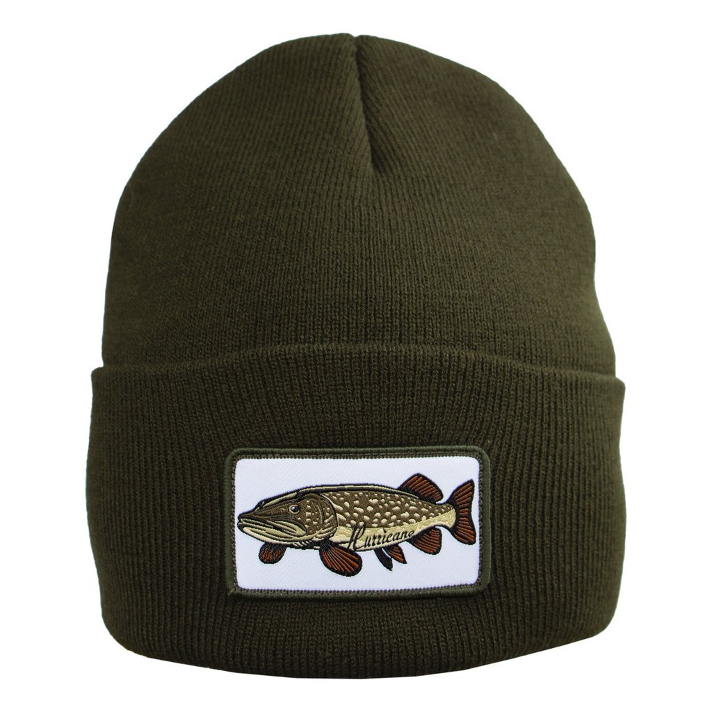 Hurricane Beanie Pike Patch Green in the group Clothes & Shoes / Caps & Headwear / Beanies & Hats at Sportfiskeprylar.se (BEA01)