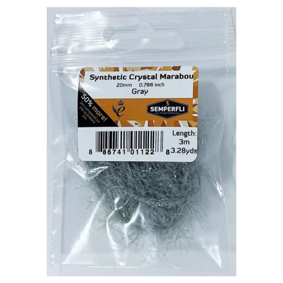 Semperfli Synthetic Crystal Marabou 20mm - Dark Gray in the group Hooks & Terminal Tackle / Fly Tying / Fly Tying Material / Yarn & Chenille at Sportfiskeprylar.se (BMAR100DGR)