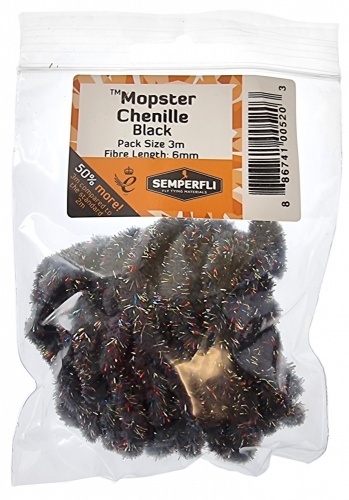 Semperfli Mopster Mop Chenille - Black in the group Hooks & Terminal Tackle / Fly Tying / Fly Tying Material / Yarn & Chenille at Sportfiskeprylar.se (BMOP000BLKr)