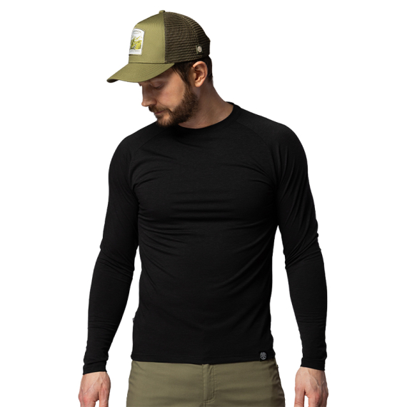 Beyond Nordic BN219 M\'s Light Merino LS Crew Onyx Black in the group Clothes & Shoes / Clothing / Layering & Underwear / Base Layer Tops at Sportfiskeprylar.se (BN219-M-BLACK-Lr)