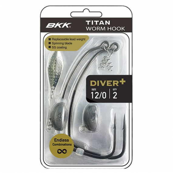 BKK Titan Diver+ (2pcs) - #12/0 in the group Hooks & Terminal Tackle / Hooks / Offset Hooks at Sportfiskeprylar.se (BOB-00-1191)