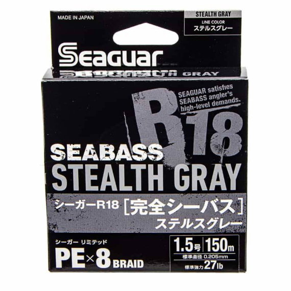 Seaguar R18 Kanzen Seabass 150m Stealth Grey in the group Lines / Braided Lines at Sportfiskeprylar.se (BOB-00-SEAGUAR-00-0055r)
